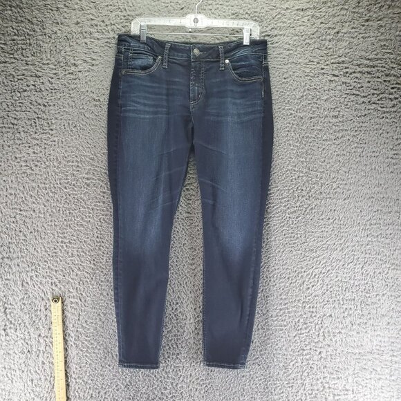 Silver Jeans Womens 31 Dark Blue Avery Skinny Stretch Denim - Picture 1 of 10
